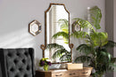 Hancock Gold Finished Metal Bamboo Inspired Accent Wall Mirror Baxton
