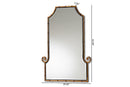 Hancock Gold Finished Metal Bamboo Inspired Accent Wall Mirror Baxton