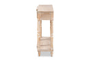 Wendell Rustic Whitewashed Oak Brown 3-Drawer Console Table Baxton