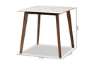 Alfro Walnut Brown Dining Table w/Faux Marble Tabletop Baxton