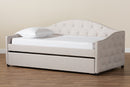 Matteo Beige Fabric Upholstered Twin Size Daybed w/Trundle Baxton