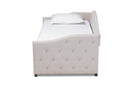 Matteo Beige Fabric Upholstered Twin Size Daybed w/Trundle Baxton