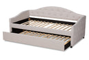 Matteo Beige Fabric Upholstered Twin Size Daybed w/Trundle Baxton