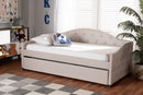 Matteo Beige Fabric Upholstered Twin Size Daybed w/Trundle Baxton