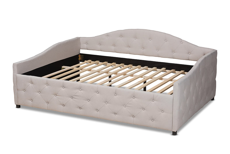 Matteo Modern and Contemporary Beige Fabric Upholstered Full Size Daybed