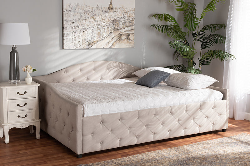 Matteo Modern and Contemporary Beige Fabric Upholstered Full Size Daybed