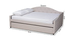 Matteo Beige Fabric Upholstered Full Size Daybed w/Trundle Baxton