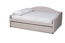 Matteo Beige Fabric Upholstered Queen Size Daybed w/Trundle Baxton