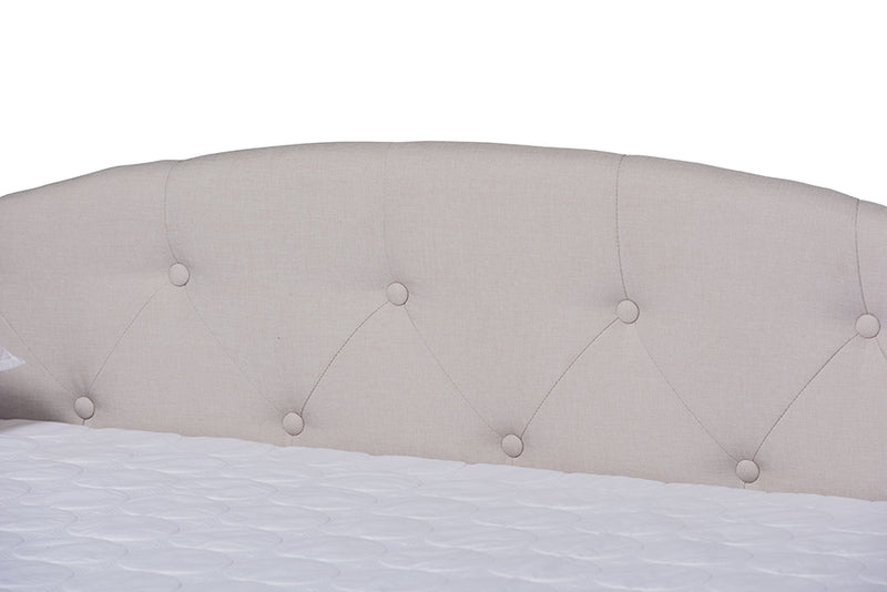 Matteo Modern and Contemporary Beige Fabric Upholstered Queen Size Daybed w/Trundle