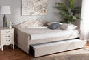Matteo Beige Fabric Upholstered Full Size Daybed w/Trundle Baxton
