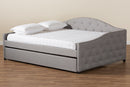 Matteo Gray Fabric Upholstered Full Size Daybed w/Trundle Baxton