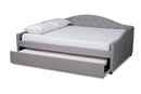 Matteo Gray Fabric Upholstered Full Size Daybed w/Trundle Baxton