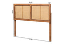 Clemence Ash Walnut and Synthetic Rattan Full Size Headboard Baxton