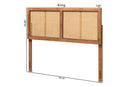 Clemence Ash Walnut and Synthetic Rattan King Size Headboard Baxton