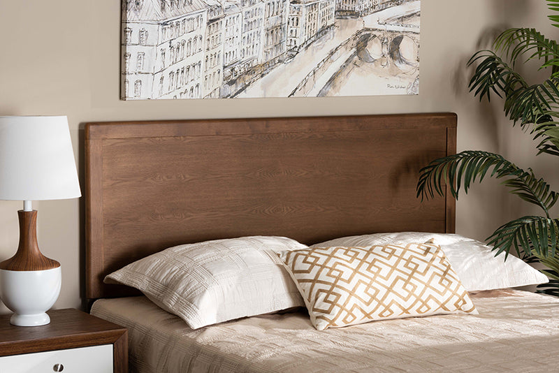 Demeter Modern and Contemporary Ash Walnut Finished Wood King Size Headboard 
