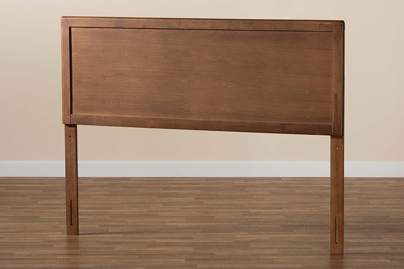 Demeter Modern and Contemporary Ash Walnut Finished Wood King Size Headboard