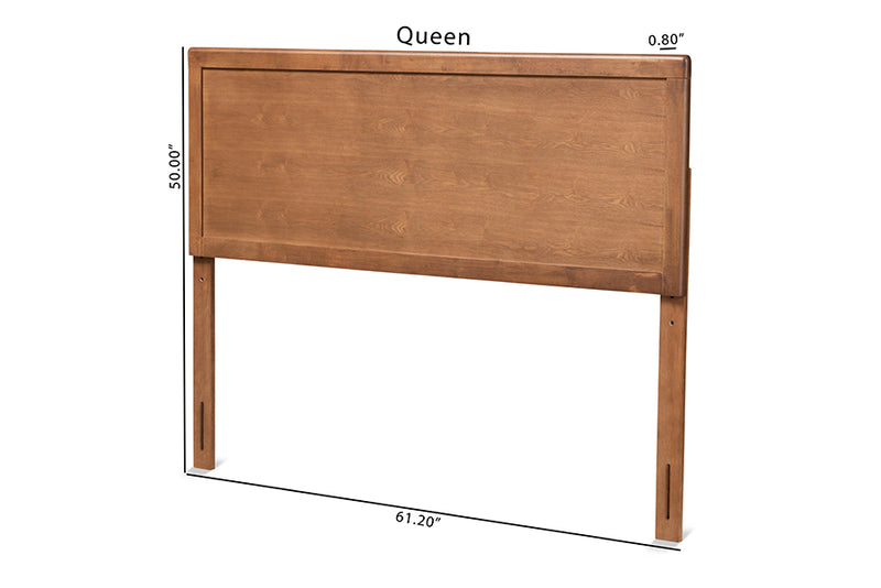 Demeter Modern and Contemporary Ash Walnut Finished Wood King Size Headboard