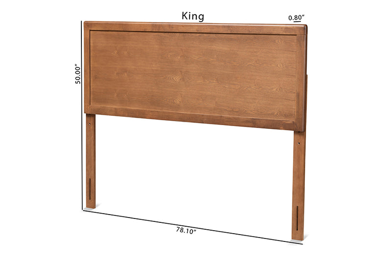 Demeter Modern and Contemporary Ash Walnut Finished Wood King Size Headboard