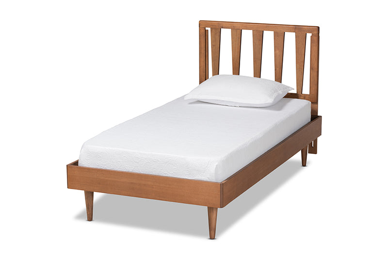 Vintner Modern and Contemporary Walnut Brown Finished Wood Twin Size Platform Bed