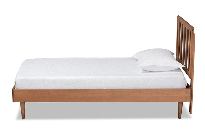 Vintner Walnut Brown Twin Size Platform Bed Baxton
