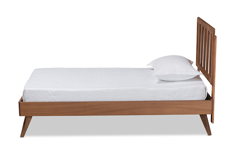 Idina Modern and Contemporary Ash Walnut Finished Wood Twin Size Bed