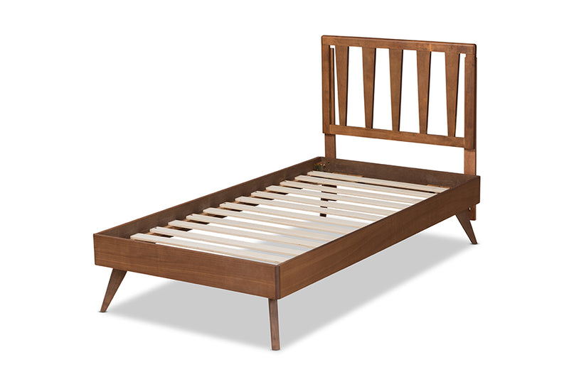 Idina Modern and Contemporary Ash Walnut Finished Wood Twin Size Bed