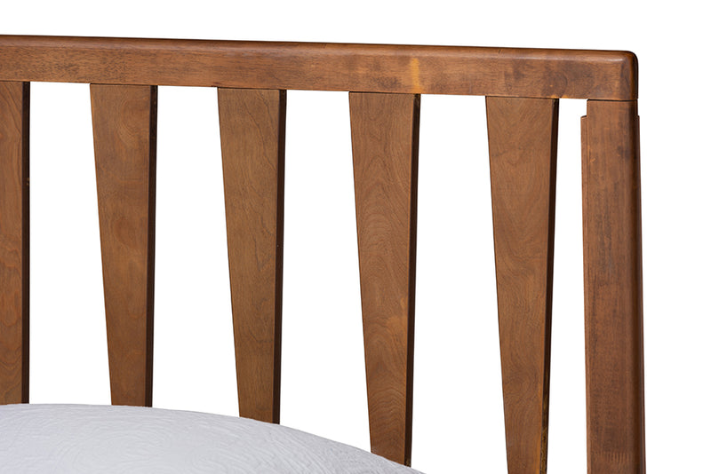 Idina Modern and Contemporary Ash Walnut Finished Wood Twin Size Bed