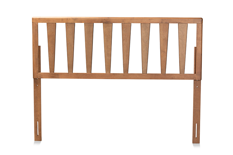 Scarlette Modern and Contemporary Ash Walnut Finished Wood Queen Size Headboard