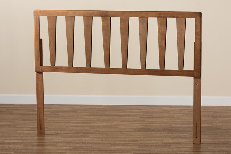Scarlette Modern and Contemporary Ash Walnut Finished Wood Queen Size Headboard