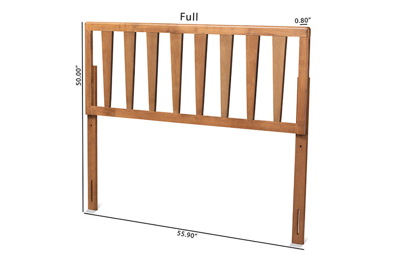 Scarlette Modern and Contemporary Ash Walnut Finished Wood Queen Size Headboard