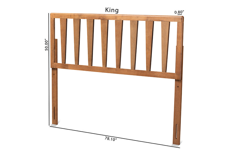 Scarlette Modern and Contemporary Ash Walnut Finished Wood Queen Size Headboard