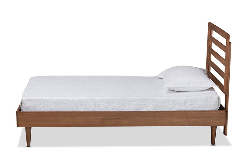 Berilo Walnut Brown Twin Size Platform Bed Baxton