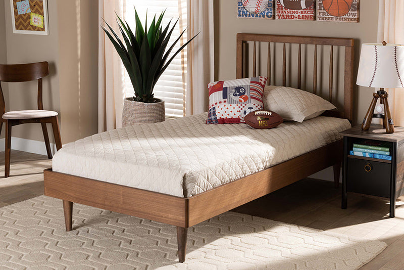 Gregory Ash Walnut Twin Size Platform Bed Baxton
