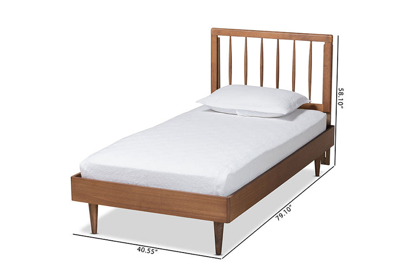 Gregory Ash Walnut Twin Size Platform Bed Baxton