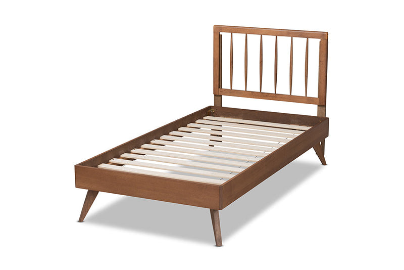 Jihan Ash Walnut Twin Size Platform Bed Baxton