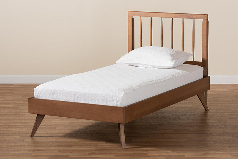 Jihan Ash Walnut Twin Size Platform Bed Baxton