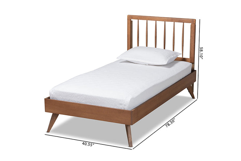 Jihan Ash Walnut Twin Size Platform Bed Baxton