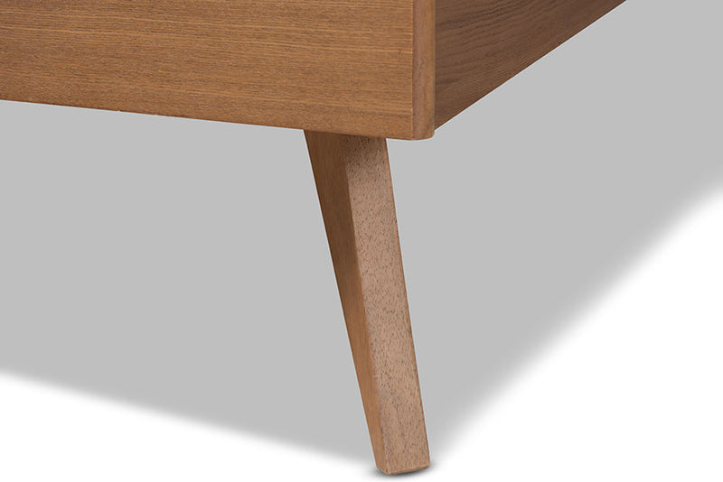 Jihan Ash Walnut King Size Platform Bed Baxton