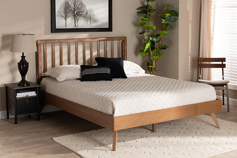 Jihan Ash Walnut King Size Platform Bed Baxton