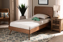 Decker Walnut Brown Twin Size Platform Bed Baxton