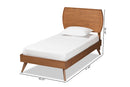 Decker Walnut Brown Twin Size Platform Bed Baxton