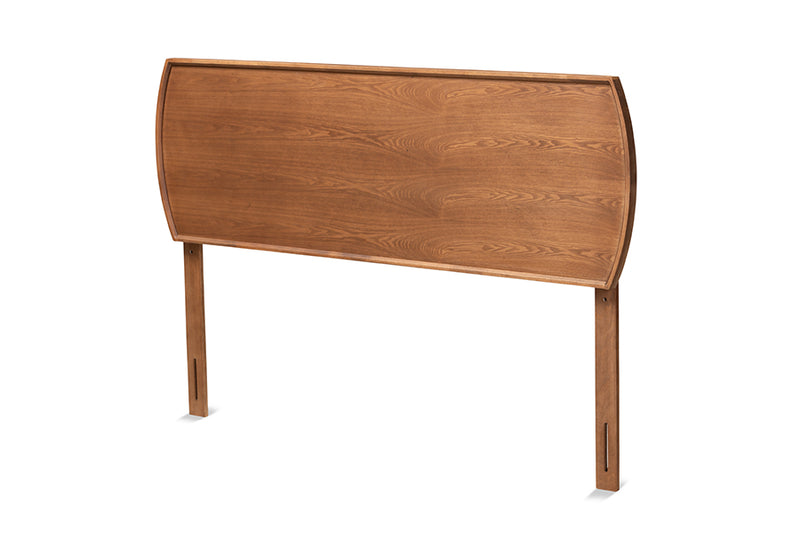 Bethany Mid-Century Modern Ash Walnut Finished Wood Queen Size Headboard