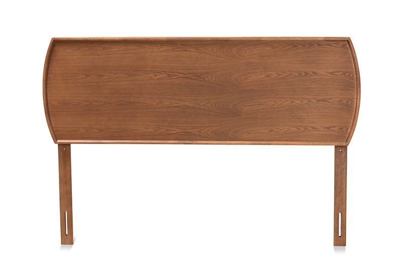 Bethany Mid-Century Modern Ash Walnut Finished Wood Queen Size Headboard