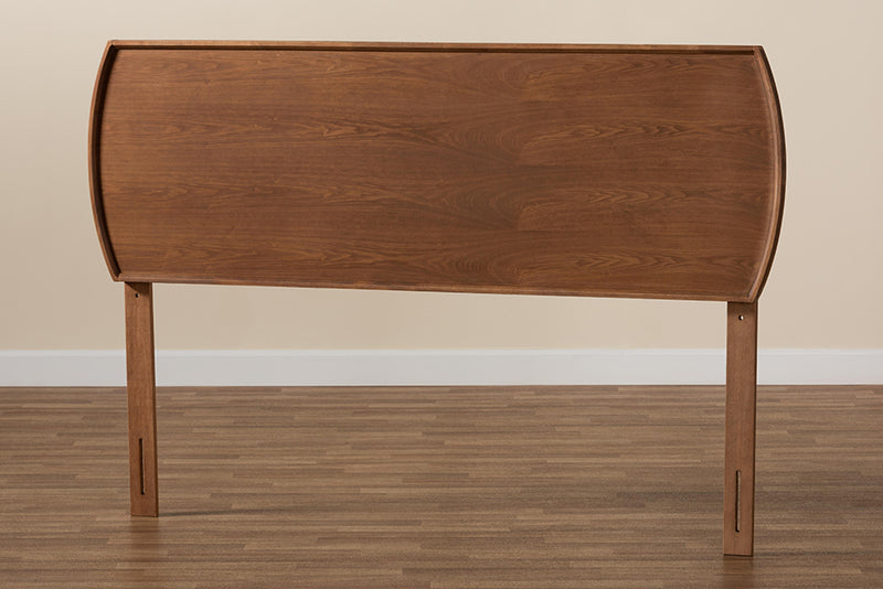 Bethany Mid-Century Modern Ash Walnut Finished Wood Queen Size Headboard