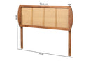 Pakis Ash Walnut and Synthetic Rattan Full Size Headboard Baxton