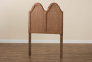 Capri Ash Walnut Twin Size Arched Headboard Baxton