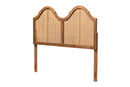 Daniella Ash Walnut and Synthetic Rattan King Size Arched Headboard Baxton