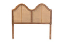Daniella Ash Walnut and Synthetic Rattan Full Size Arched Headboard Baxton