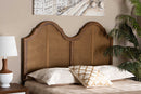 Daniella Ash Walnut and Synthetic Rattan Full Size Arched Headboard Baxton