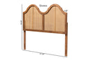 Daniella Ash Walnut and Synthetic Rattan Full Size Arched Headboard Baxton
